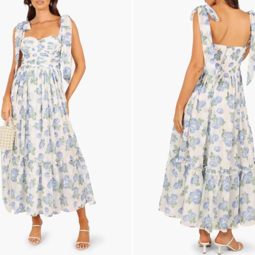 Petal & Pup Blue Floral Maxi Dress